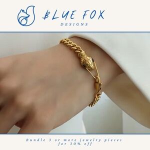 *NEW* 18K Gold Plated Stainless Steel Snake Link Bracelet
